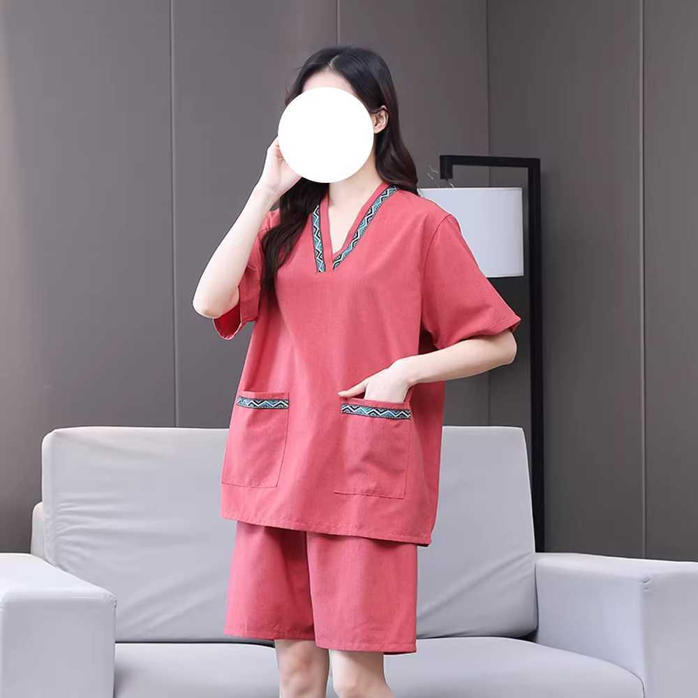 사우나 찜질복 찜질방 전용 부드러운 면 홈웨어 황토 그레이 남성 (M-3XL) - 상세 이미지 3