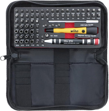 Wiha 75971 68피스 시스템 4 ESD 안전 마스터 기술자 래칫 및 마이크로비트 세트