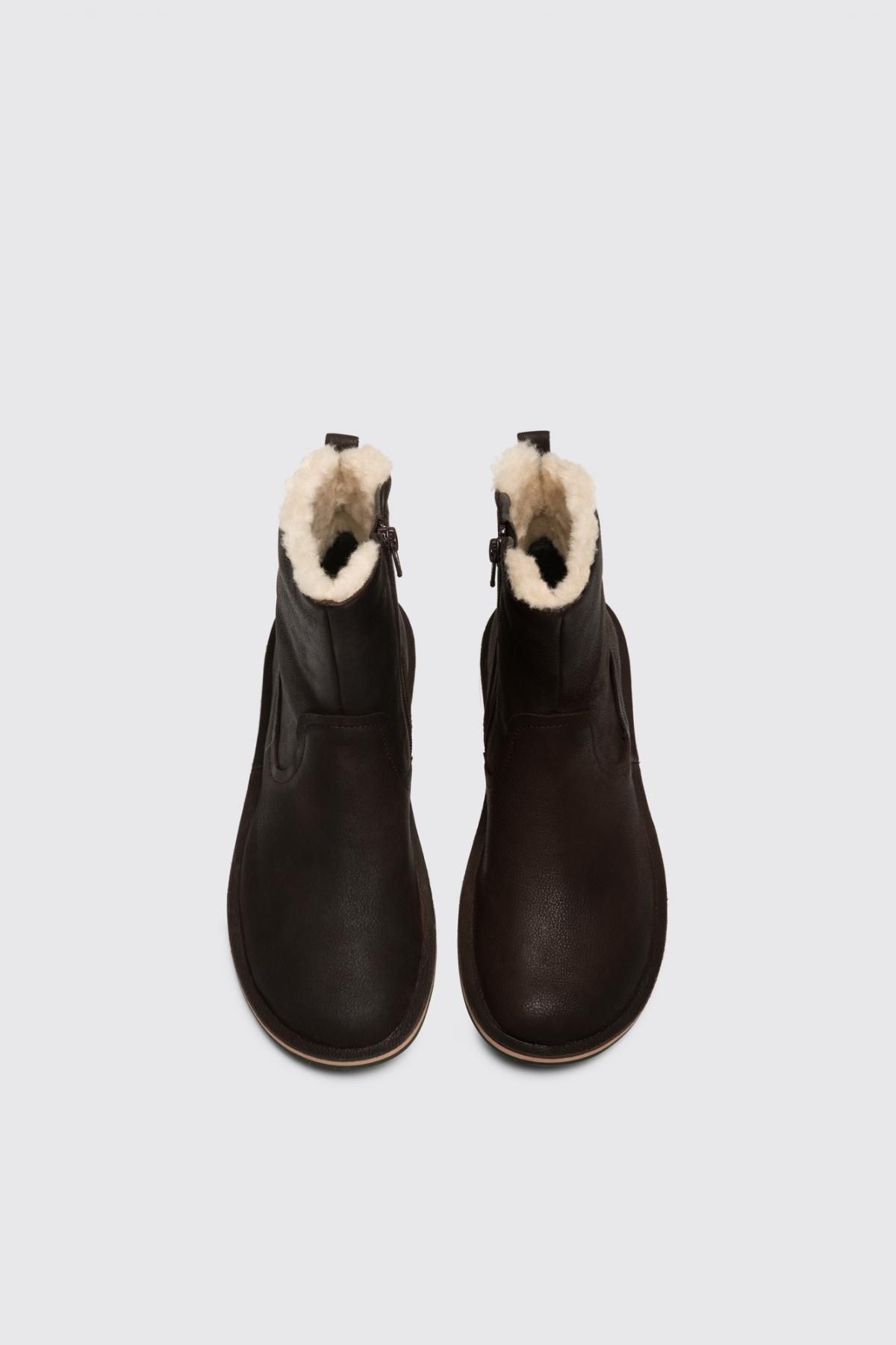 캠퍼 컴포트 가죽 여성 앵클부츠 Beetle K400292-004 BROWN - 상세 이미지 4