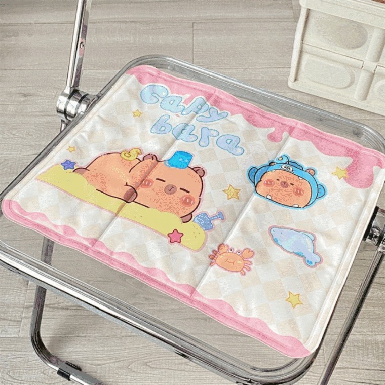 캐릭터 쿨젤리 방석 시원한 여름 쿨링 매트 카피바라 팬더 아이스 방수 쿨방석 - 메인 이미지