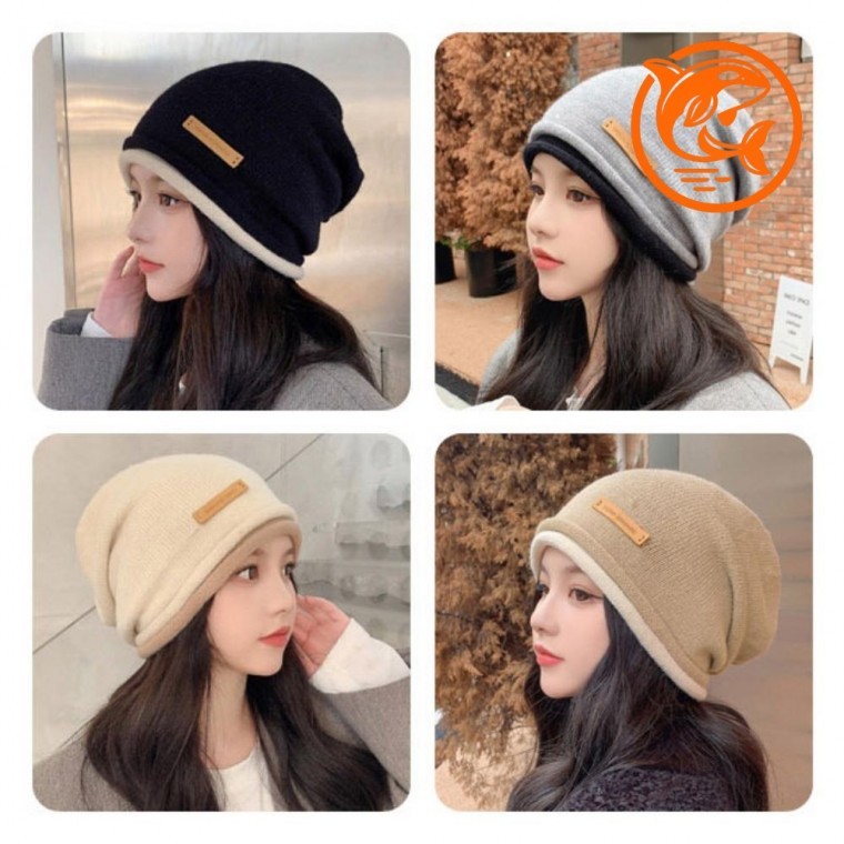 모던 스타일 가을 겨울 비니 남녀공용 심플 모자 따뜻한 아이템 - 상품 이미지