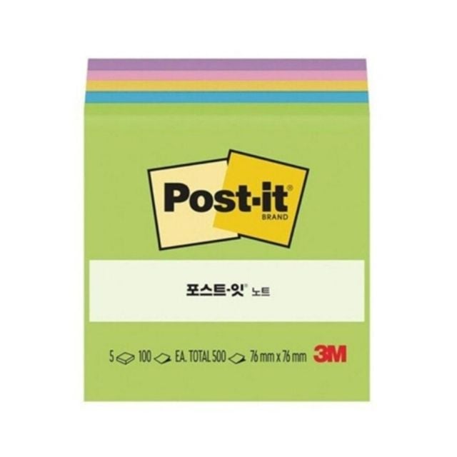 (3M) 포스트잇 654-5AU 형광 5패드 플로랄 판타지/76x76 박스(24개입) - 메인 이미지