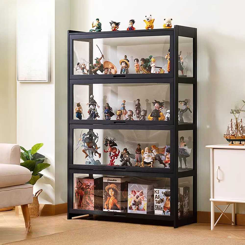 레고 전용 아크릴 장식장 먼지 차단 투명 진열함 4단 90cm 4면 투명 - 상품 이미지