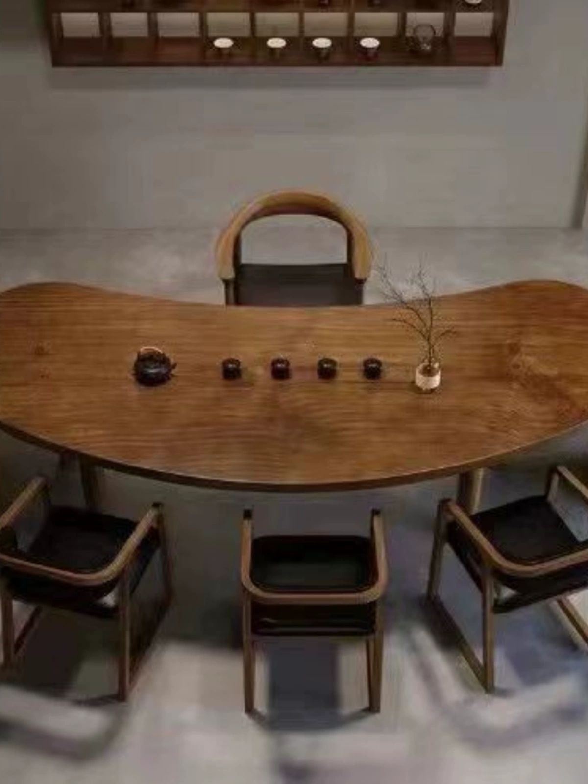 우드슬랩 테이블 둥근 업소용 통원목 월넛블랙 커피숍 식탁 테이블 120x60x75 - 상세 이미지 4