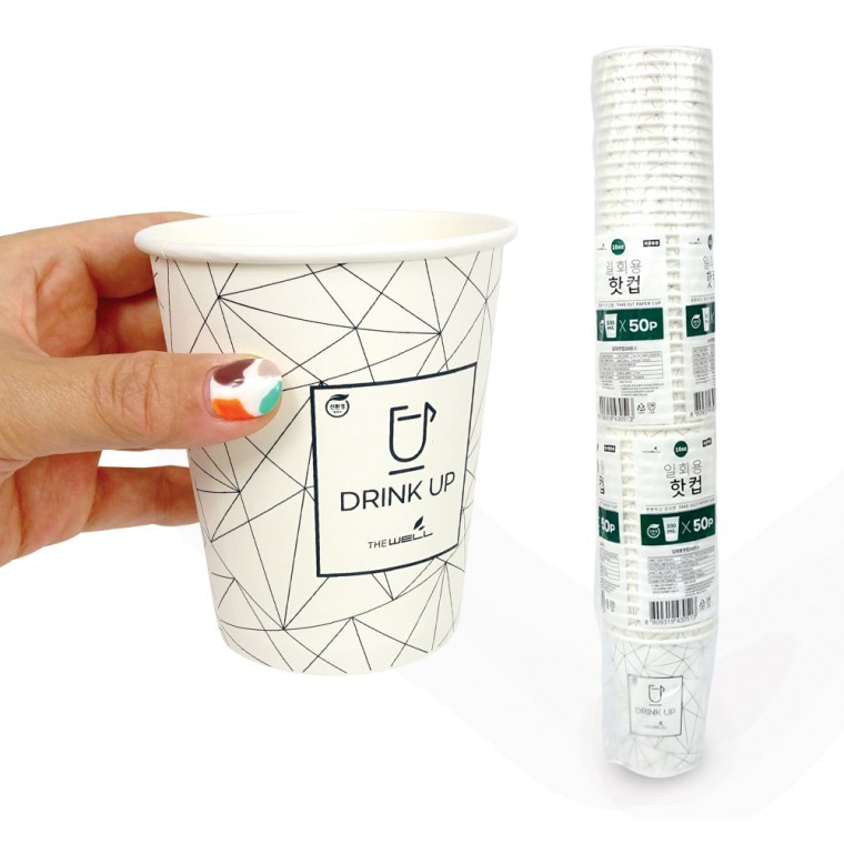 더웰 일회용핫컵(330ml 50P) 일회용종이컵 테이크아웃컵 커피컵 음료컵 - 상품 이미지