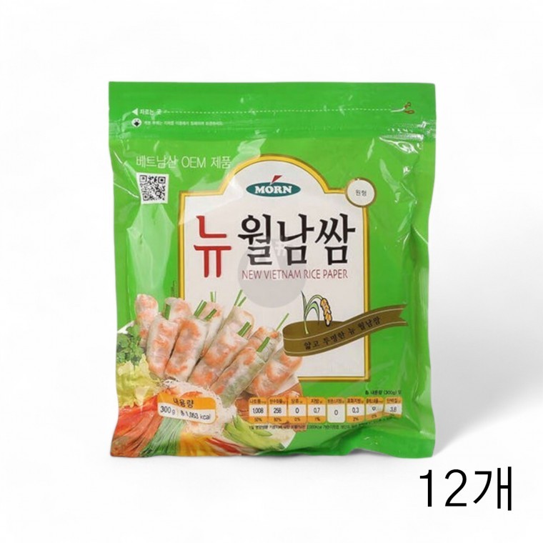 몬 뉴월남쌈 16cm 원형 300g X 12개 라이스페이퍼 스프링롤 월남쌈피 베트남식자재 월남쌈페이퍼 춘권피 - 메인 이미지