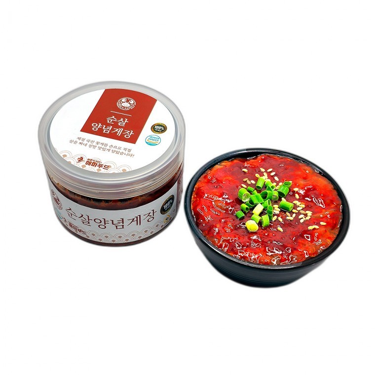 100 국산 꽃게살을 직접 짜서 만든 연평도 순살게장 180g(간장 양념 선택) - 상품 이미지