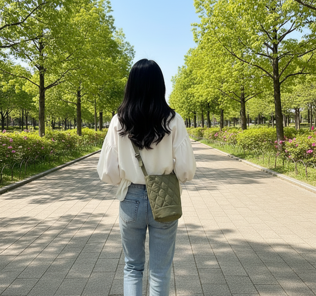 제이바바 퀄팅 크로스백 여성 미니 누빔 패딩 가방 카키 - 상세 이미지 2