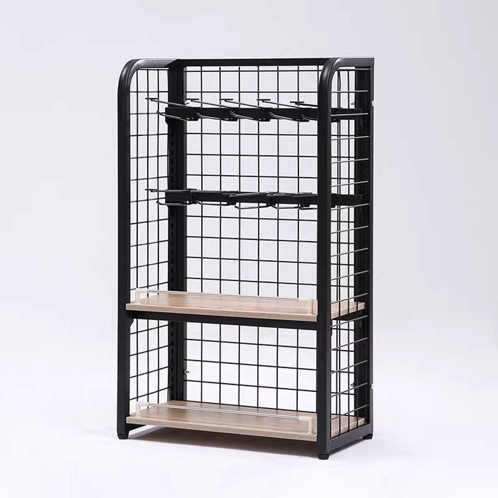 편의점 진열대 매장용 상품 전시 수납 다단 선반 60x30x100cm 블랙 2단 - 상세 이미지 2