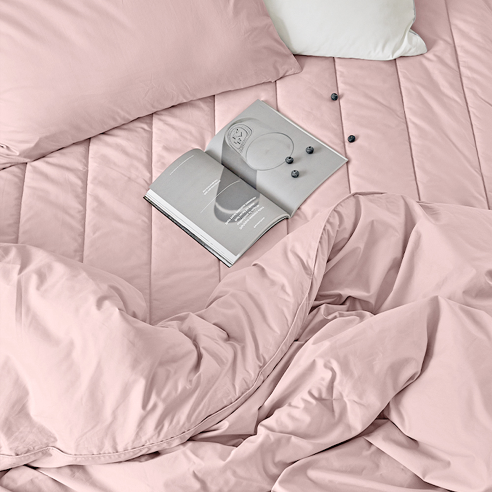 호텔 침구세트 사계절 광폭 60수 순면 패드 베개커버 이불 세트 베이비핑크, 퀸/킹 (Q/K)