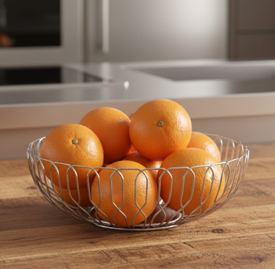 빌라트 스텐 와이어 꼬임 M 주방 팬트리 과일 야채 수납 철제 바구니 물 빠짐