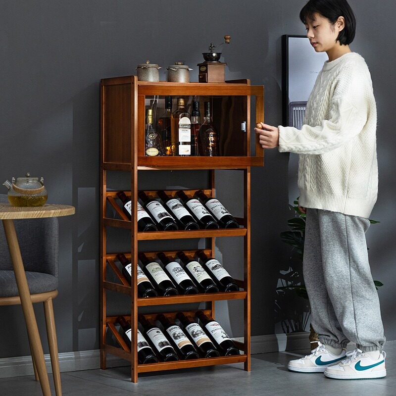 술장식장 술장 위스키장 와인장 원목 유리문 고급 와인랙 주류진열 오리지널 3겹 52mm - 상세 이미지 3