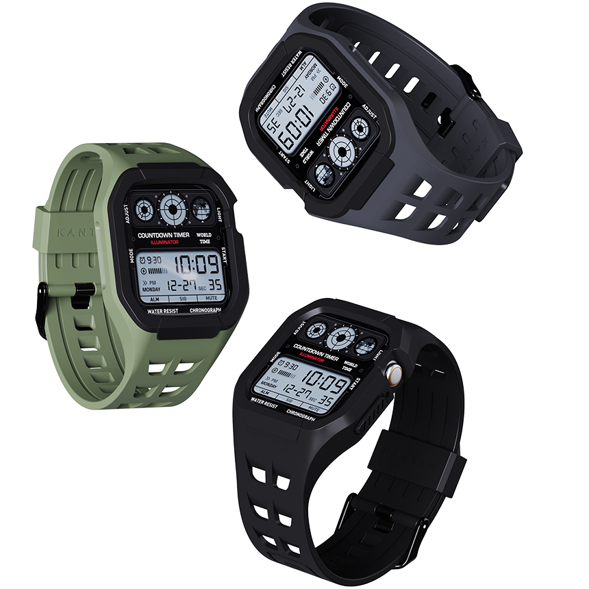 애플워치 스트랩 SE3 SE 9 8 지샥 일체형 밴드 시계줄 오닉스 44MM/45MM, 그린 - 상세 이미지 4