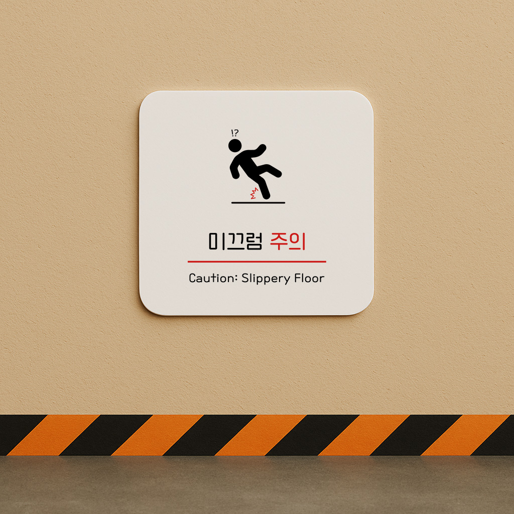 미끄럼 주의 표지판 낙상 방지 안내판 156 100x100 - 상세 이미지 2