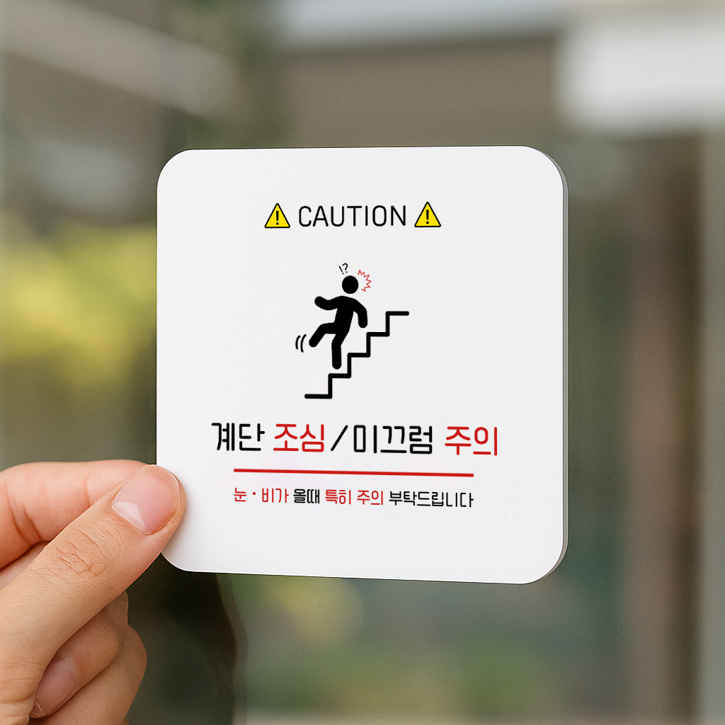 계단 조심 표지판 미끄럼 주의 안전 안내판 162 100x100 - 상품 이미지