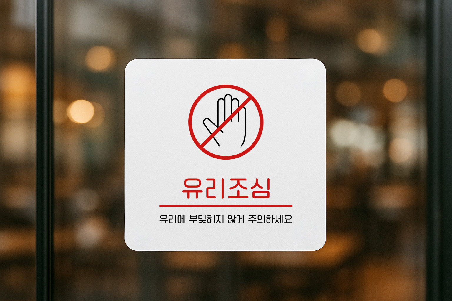 유리 조심 안내판 충돌 주의 안전 안내 181 100x100 - 상품 이미지