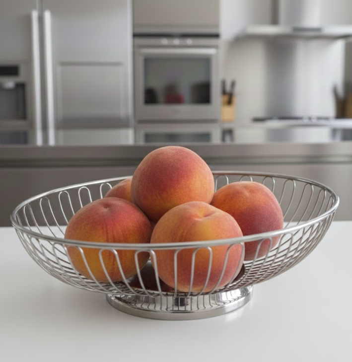 빌라트 스텐 와이어 바스켓 타원 L 주방 팬트리 과일 야채 수납 철제 바구니