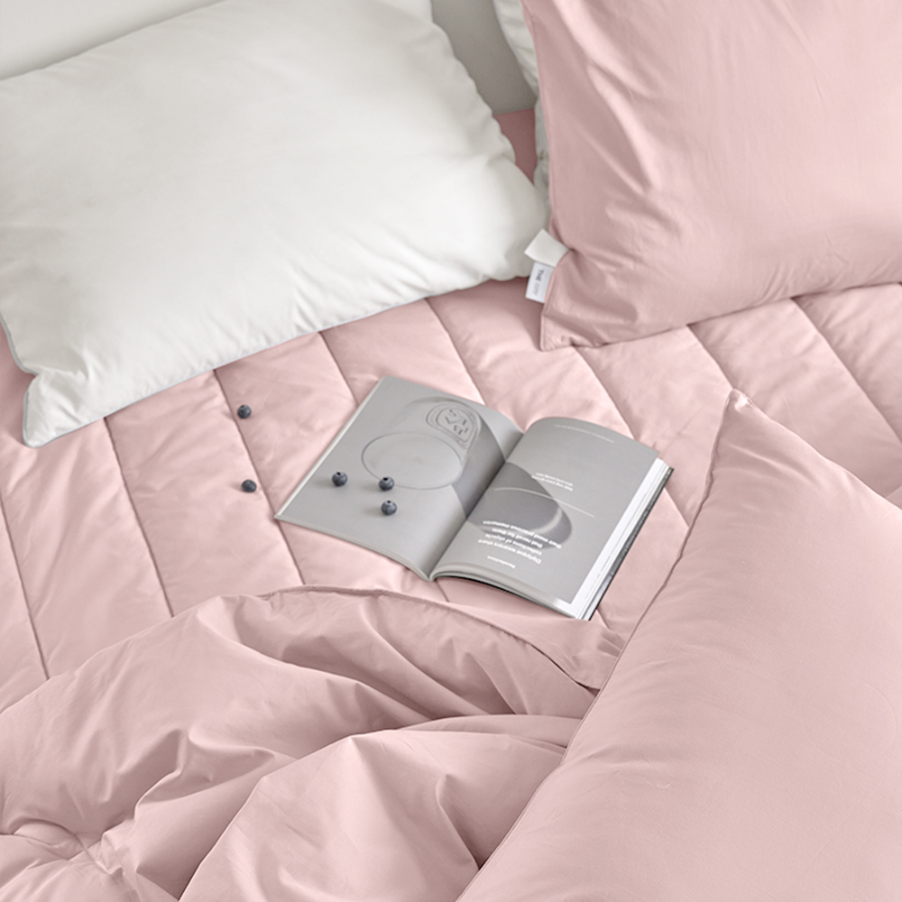 호텔 침구세트 사계절 광폭 60수 순면 패드 베개커버 이불 세트 베이비핑크, 퀸/킹 (Q/K)