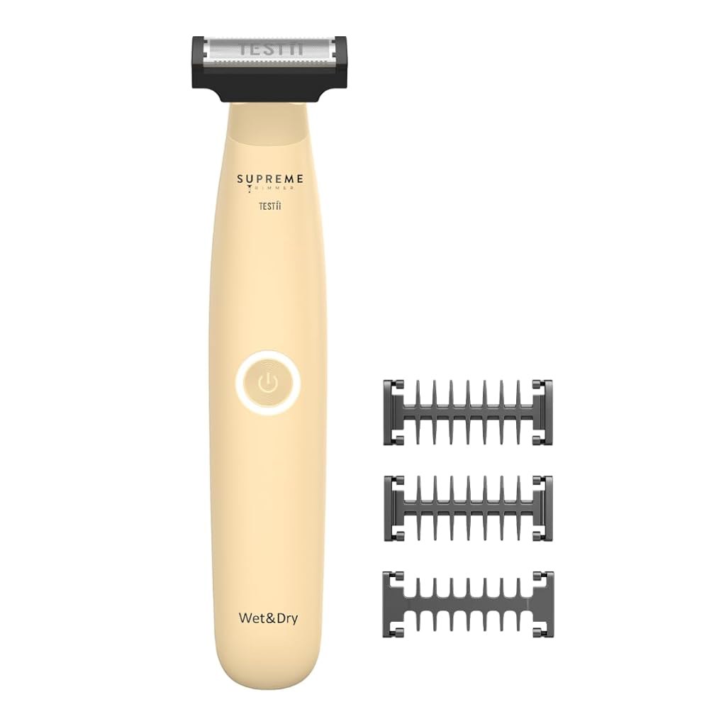 Supreme Trimmer Testii STH120 남성 u2019 볼 트리머 및 바디 그루머, 방수 습식 건식 사용, 피부 안전 블레이드 시스템, USB-C 고속 충전, 90분 - 상품 이미지