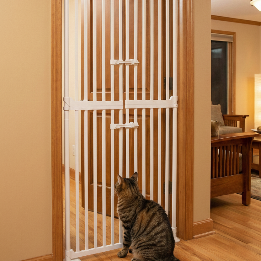 아토주 하이맥스 185cm 고양이 방묘문 현관 안전문 펜스 울타리 무타공 단독설치 양문형
