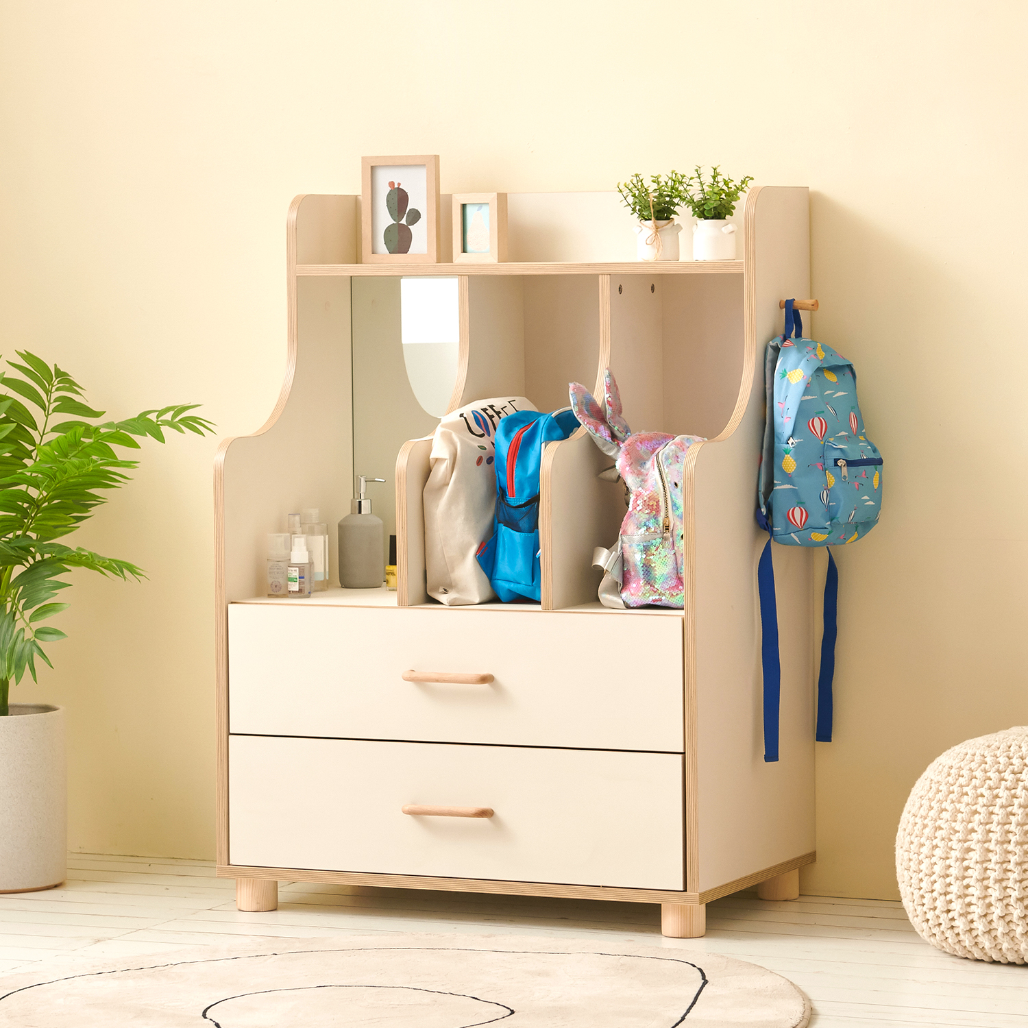 초등 화장대 가방걸이 초등학생 화장대 원목 손잡이 600