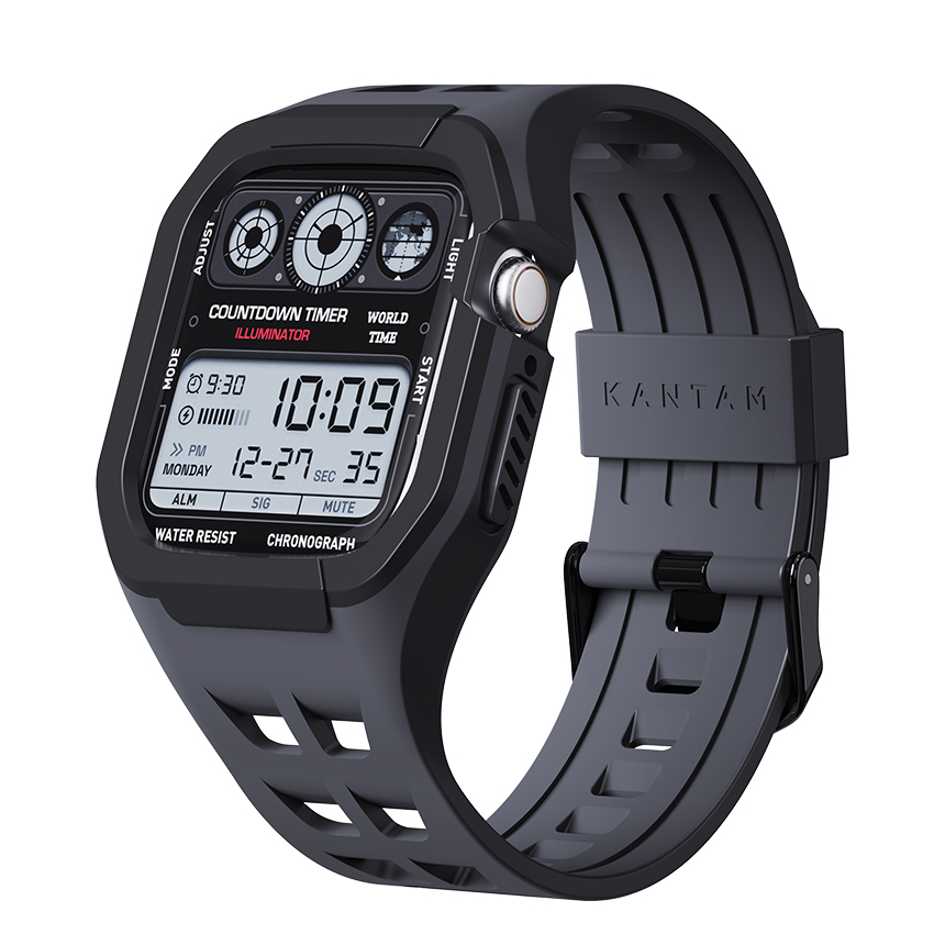 애플워치 스트랩 SE3 SE 9 8 지샥 일체형 밴드 시계줄 오닉스 44MM/45MM, 그레이 - 상품 이미지