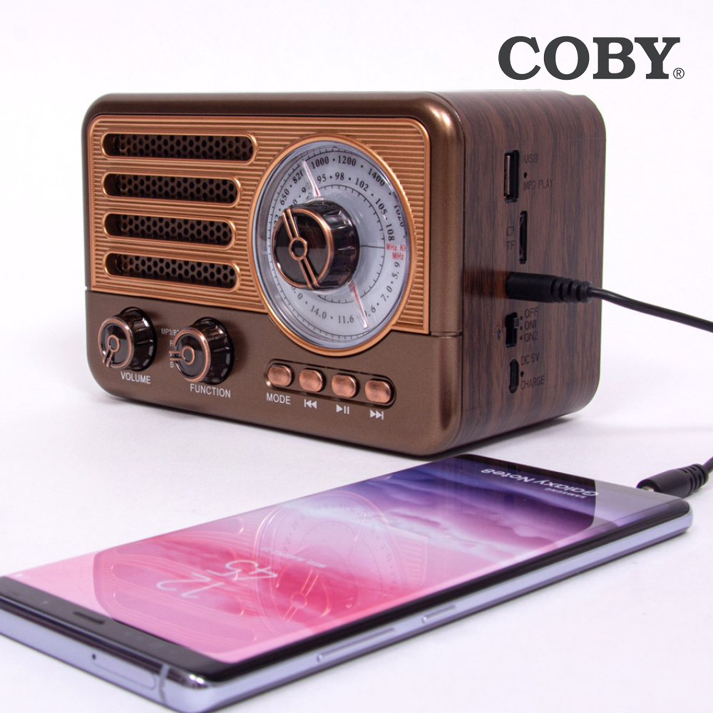 코비 COBY 레트로 클래식 블루투스 라디오 스피커 FM AM SW USB TF카드 LED CRF-20B - 상세 이미지 3