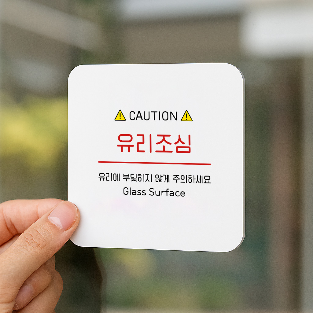 유리 조심 안내판 충돌 주의 182 100x100 - 상품 이미지