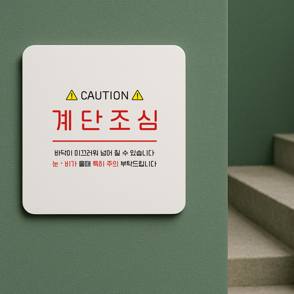 계단 조심 표지판 미끄럼 주의 안전 안내판 163 100x100 - 상세 이미지 2