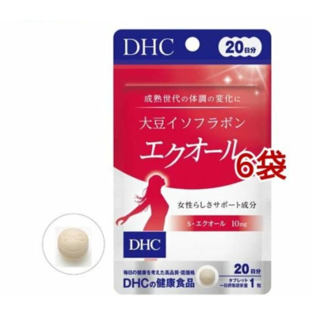 DHC 에쿠올 함유 대두 발효물 20일분 6봉 세트 일본 건강식품 영양제 - 상품 이미지