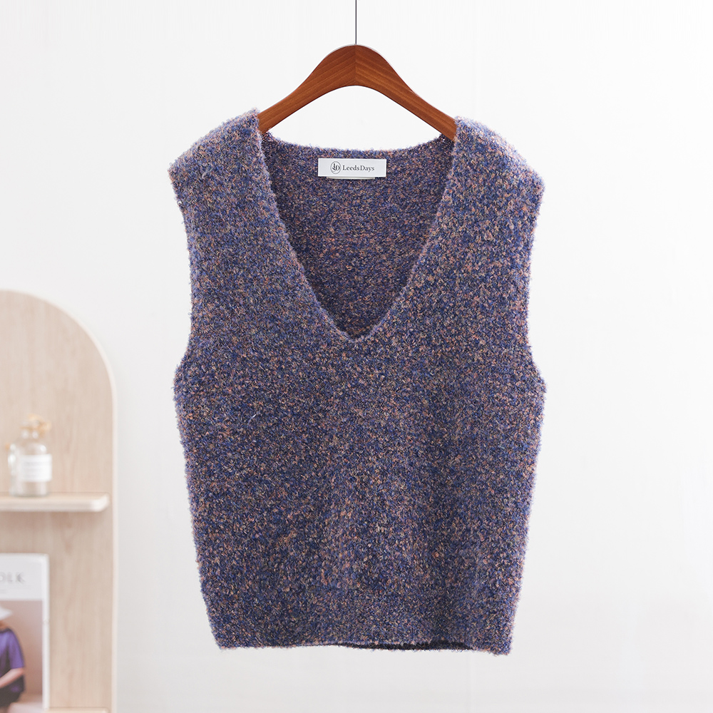 [오픈할인/정상가29800] 포근 부클 울 브이넥 조끼 겨울 베스트 - 상세 이미지 3