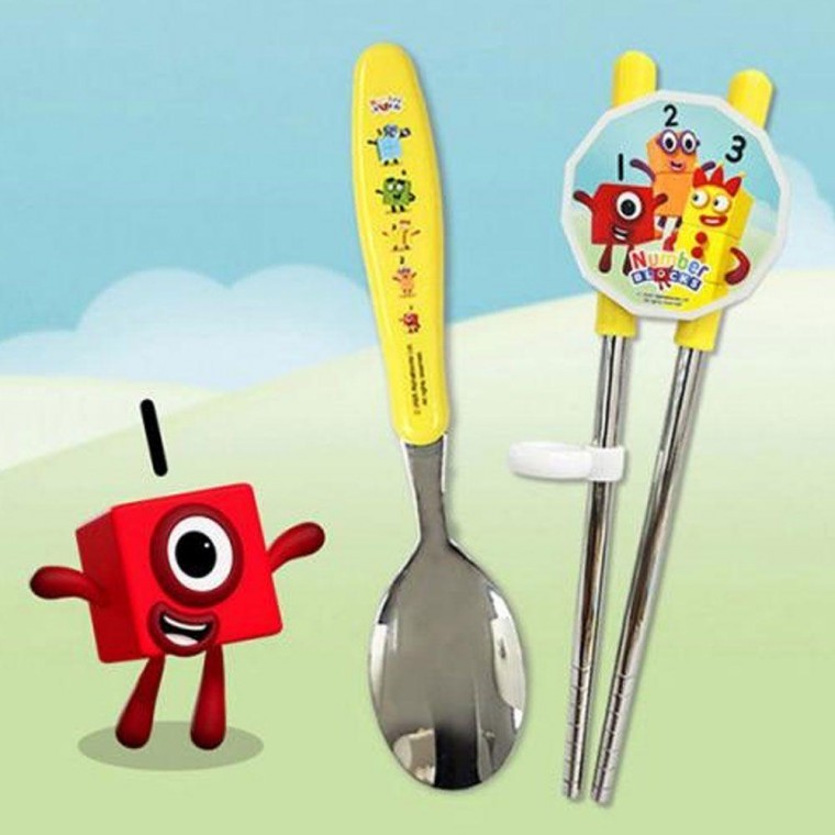 스푼 넘버블록스 양손 젓가락 어린이 수저세트 - 메인 이미지