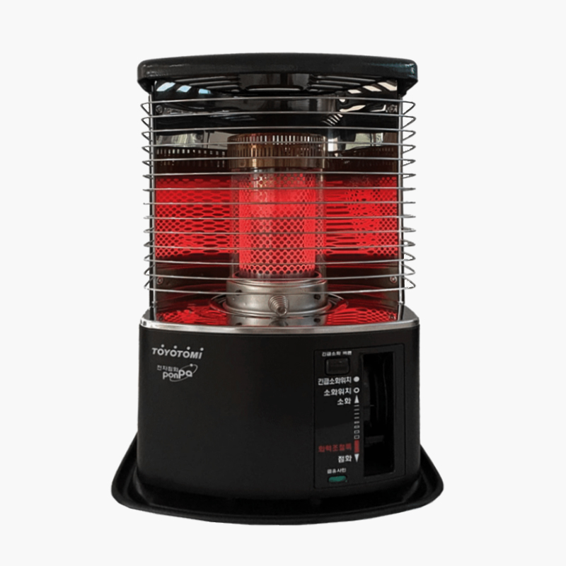 토요토미 반사식 난로 RS-H29 블랙 상부망 유리 보호대 가방 풀 세트