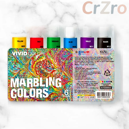 종이나라 비비드 마블링 물감 6색 12ml 세트 미술 공예 교육