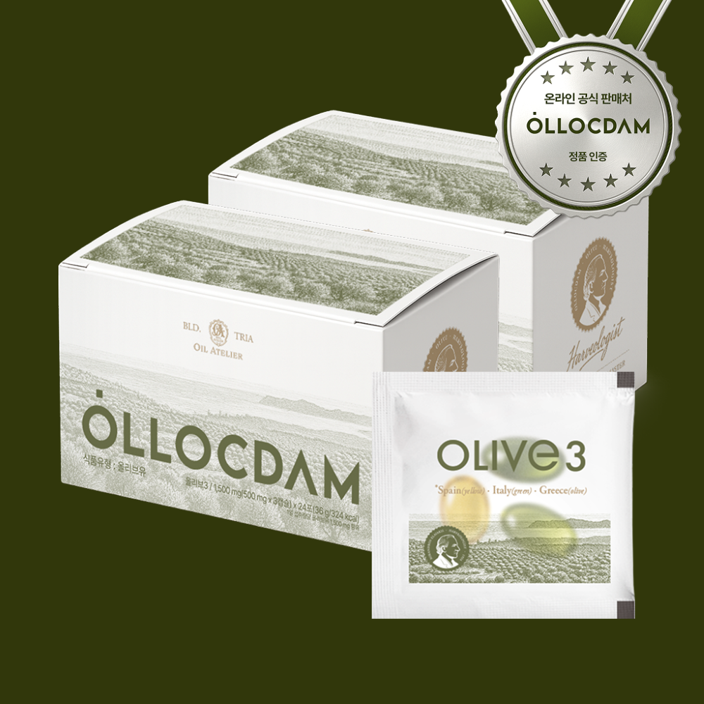 올록담 올리브3 EVOO 지중해 올리브오일 캡슐 올리브유 2개월분