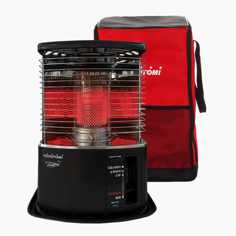 토요토미 반사식 난로 RS-H29 블랙 상부망 유리 보호대 가방 풀 세트