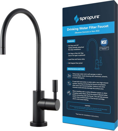 [해외]스피로퓨어 NSF 인증 무연 에어갭 RO 수도꼭지 매트 블랙 /오일 러빙 브론즈 역삼투압 교체 정수 필터 3라인 SP-FC100-BK Polished Chrome