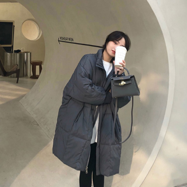 여성 패딩점퍼 미디점퍼 하이넥디자인 겨울아우터 - 상품 이미지