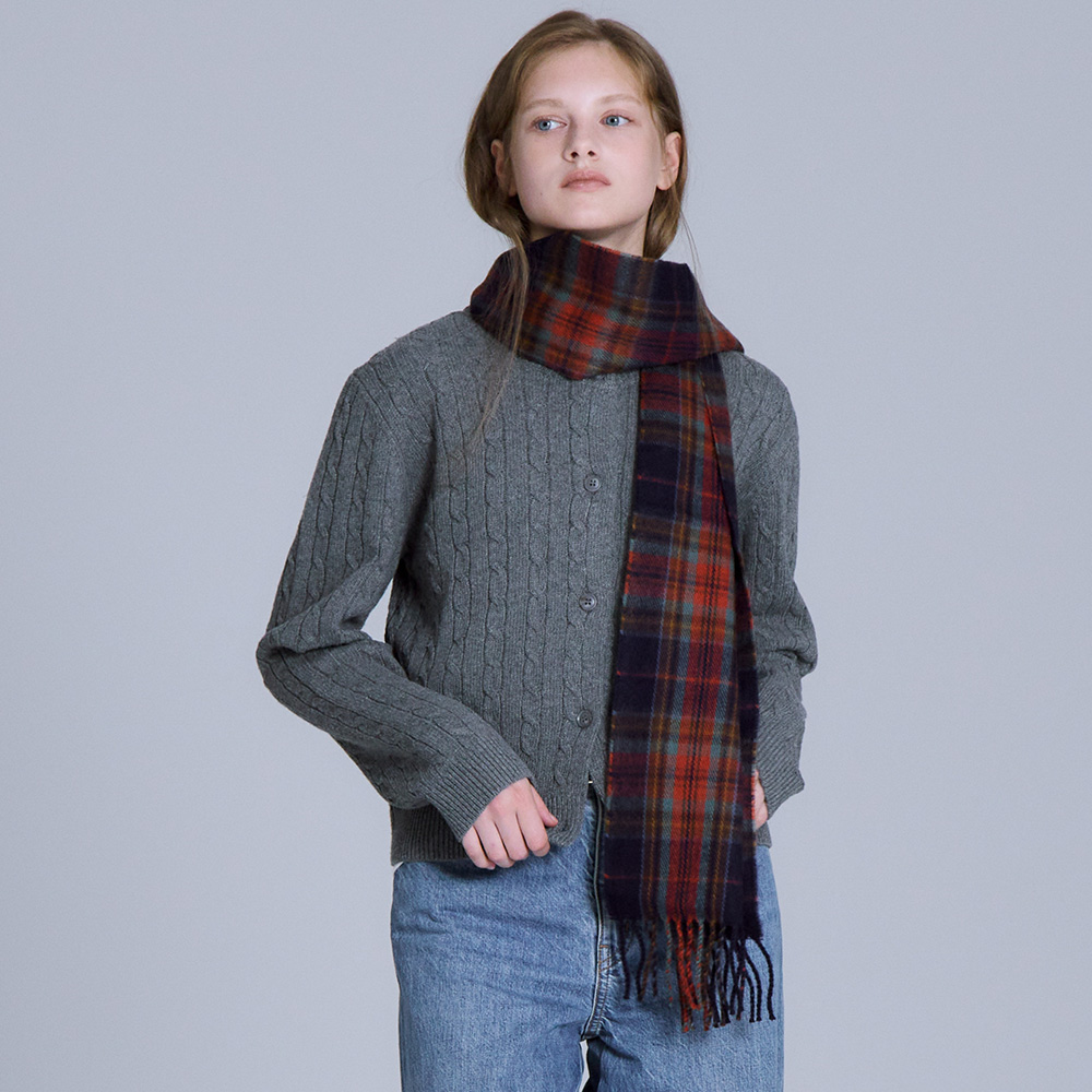 베이직하우스 여성 케이블 크롭 가디건