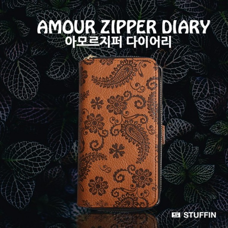 스터핀 아모르 지퍼 다이어리 갤럭시퀀텀5 A55 5G A556 - 상품 이미지