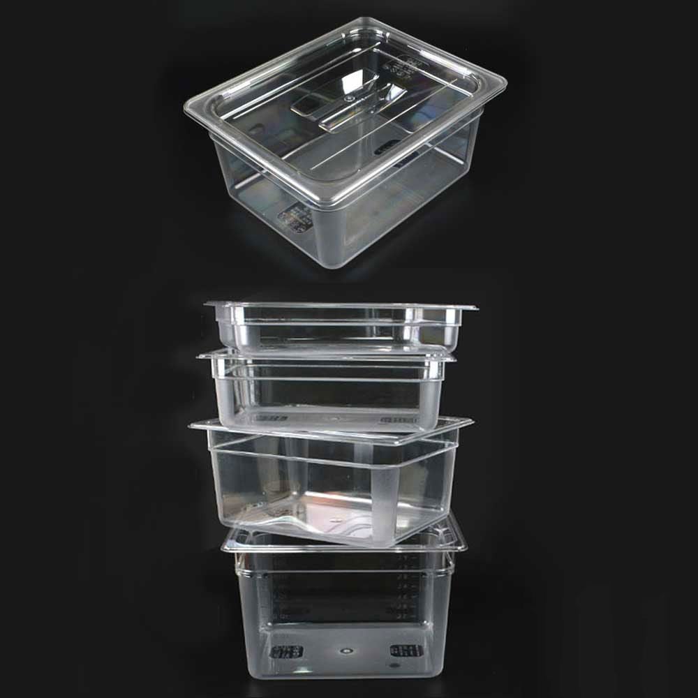 높이 10cm 2분의1 투명 PC 바트 밧드 받드 뚜껑포함 - 상품 이미지