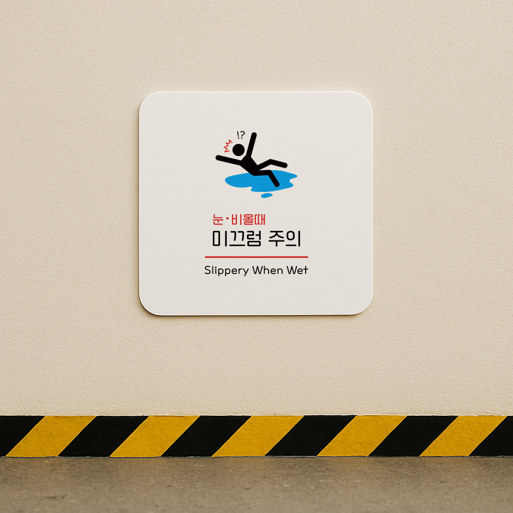 눈 비올때 미끄럼 주의 표지판 안내판 159 100x100 - 상세 이미지 3