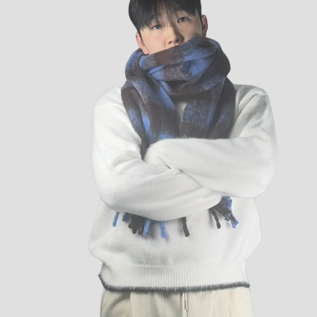 체크머플러 울목도리 모헤어머플러 빅목도리 - 상세 이미지 5