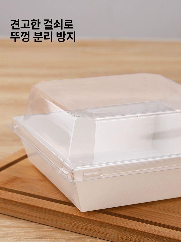 핫도그박스 포장용기 일회용 종이 직사각형 플라스틱 상자 100세트 직사각형 크래프트 100세트 초두꺼운 - 상세 이미지 4