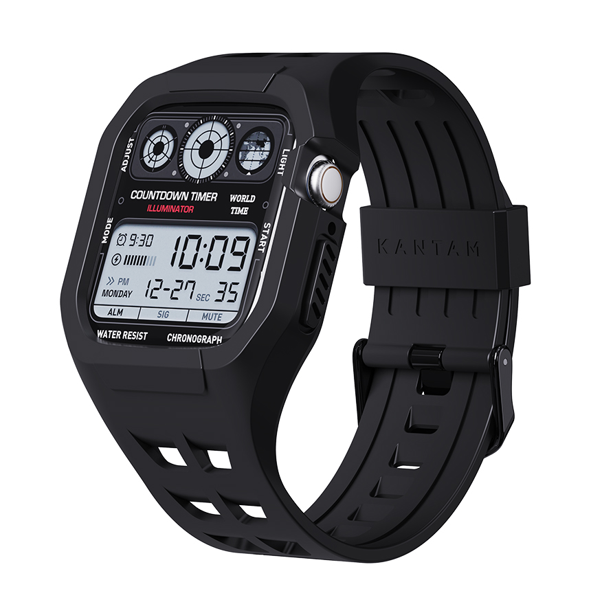 애플워치 스트랩 SE3 SE 9 8 지샥 일체형 밴드 시계줄 오닉스 44MM/45MM, 블랙 - 상품 이미지