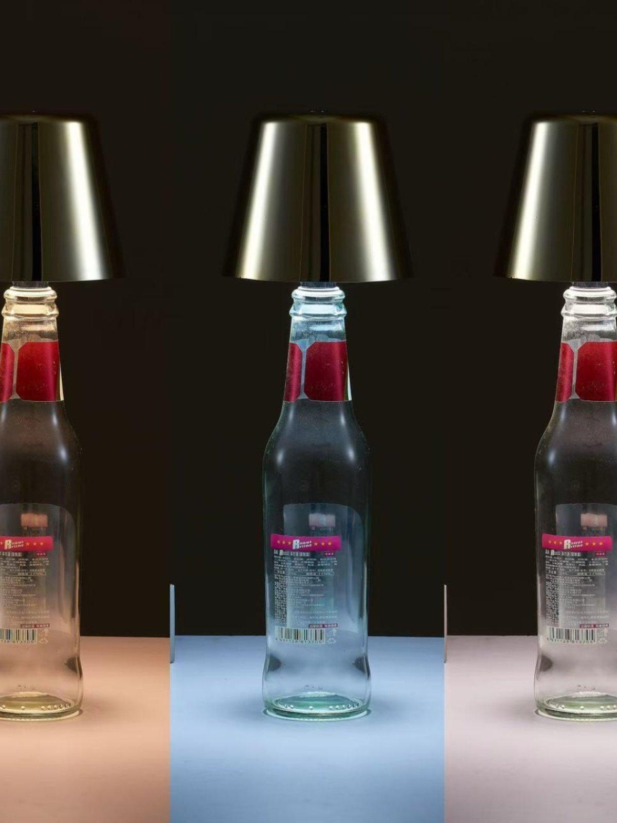 보틀램프 와인병 무드등 LED 조명 수면등 충전식 블랙 USB 충전식+터치 무단계 조광 - 상세 이미지 4