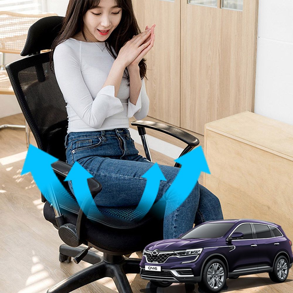 더뉴QM6 차량용호환 쿨링방석 3D메쉬 바람 - 상품 이미지