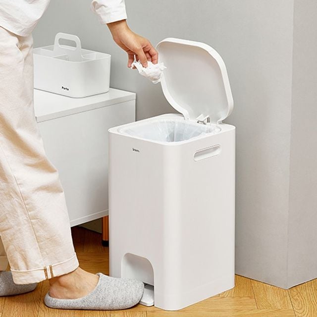 사무실 거실 주방 무소음 페달 휴지통 쓰레기통 20L - 상품 이미지