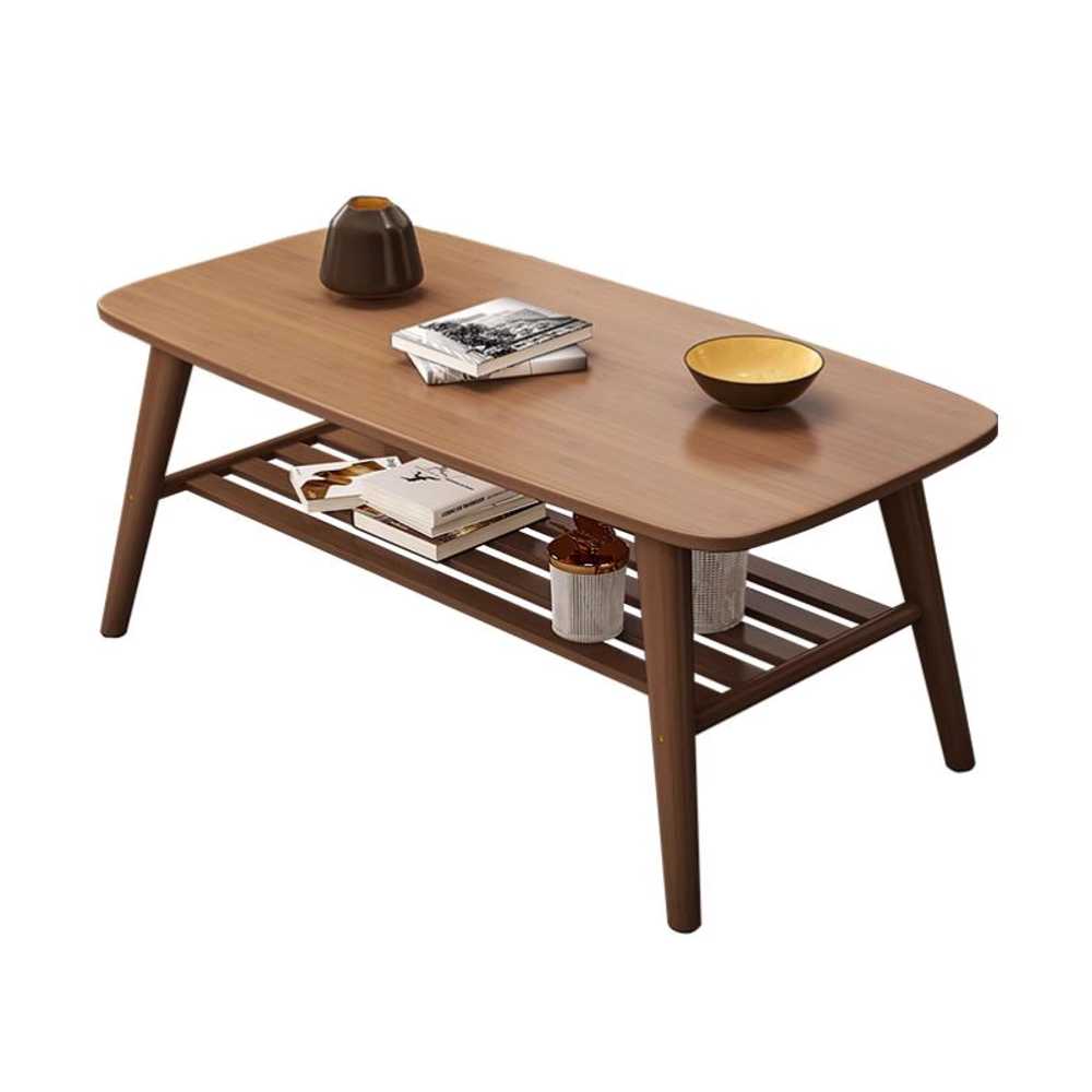 거실 원목 테이블 커피 식탁 라운드 리빙 노트북 밥상 40x100x50cm 월넛/2단 - 상세 이미지 5