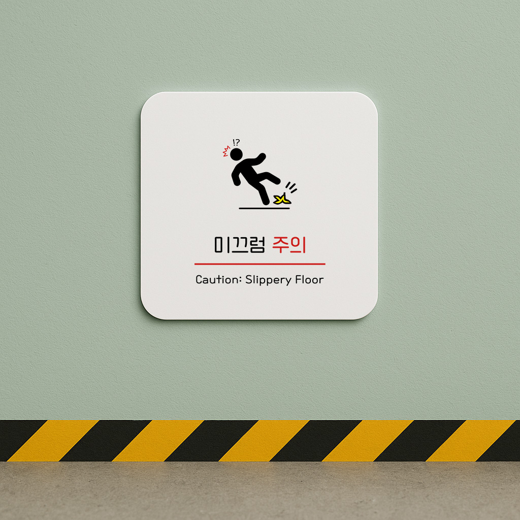미끄럼 주의 표지판 낙상 방지 안내판 157 100x100 - 상세 이미지 3